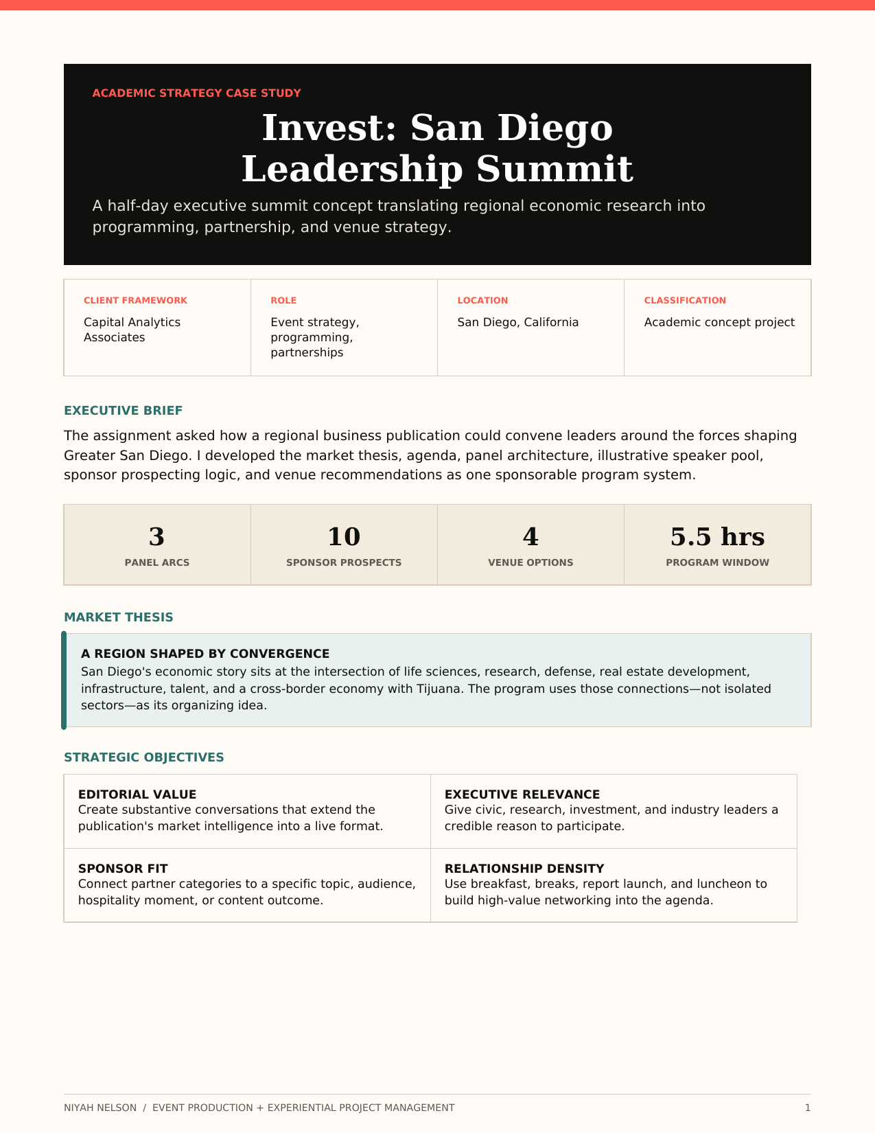 Preview of the Invest San Diego Leadership Summit academic strategy blueprint